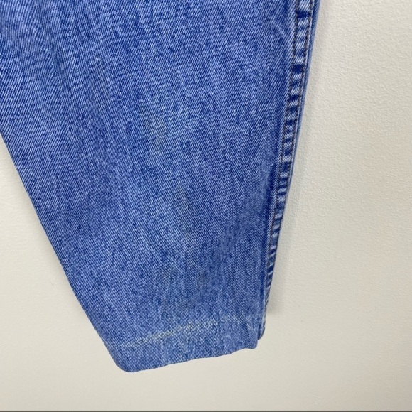 VINTAGE 80s BILL BLASS Acid Wash Super High Waisted Jeans Size 14 Hemmed - Picture 4 of 12